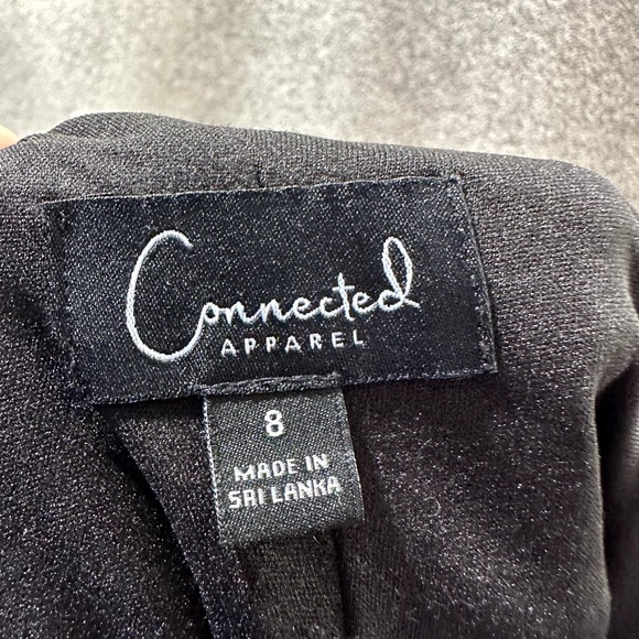 Connected Apparel Dress Womens 8 Black Velvet Knee Length - Picture 3 of 12